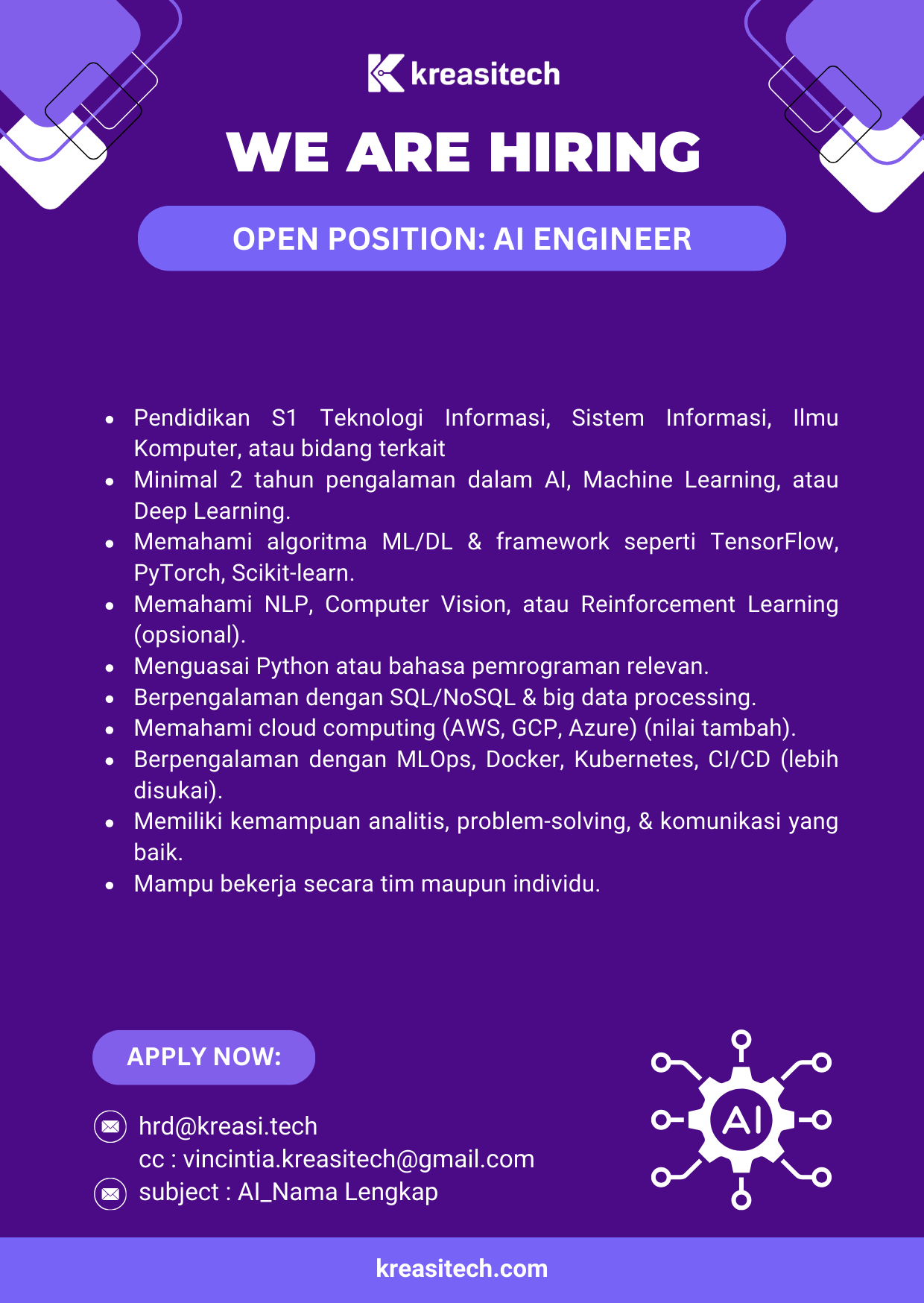 Ai engineer kreasitech